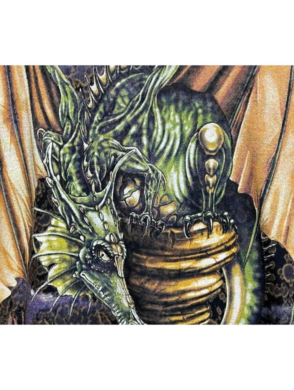 Vintage Dragon graphic tee fantasy AOP tie dye - Picture 3 of 4